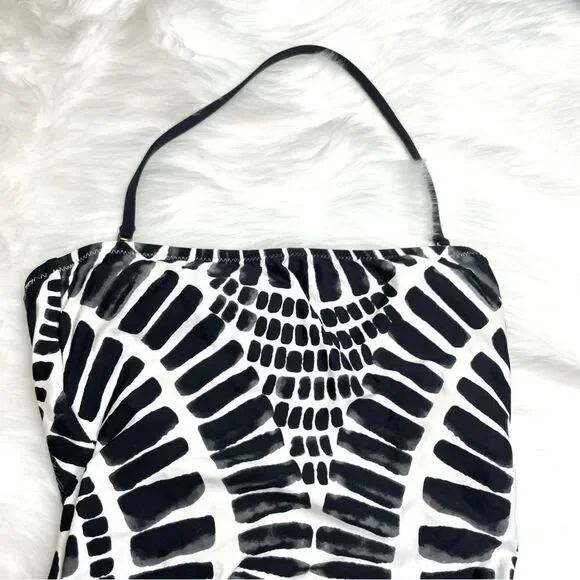 Trina Turk Black and White Algiers Bandeau One Piece Swimsuit Size 4 - Picture 3 of 7